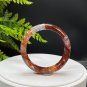 Phantom Quartz Bangle 54MM Icy Transparent Multi-inclusions Ox Blood Red Rainbow