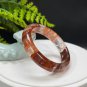 Phantom Quartz Bangle 54MM Icy Transparent Multi-inclusions Ox Blood Red Rainbow