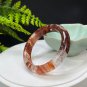 Phantom Quartz Bangle 54MM Icy Transparent Multi-inclusions Ox Blood Red Rainbow
