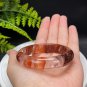 Phantom Quartz Bangle 54MM Icy Transparent Multi-inclusions Ox Blood Red Rainbow
