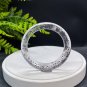 Rare Herkimer Diamond White Strawberry Intergrowth Bangle 53MM Icy Transparent Rainbow