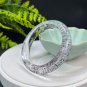 Rare Herkimer Diamond White Strawberry Intergrowth Bangle 53MM Icy Transparent Rainbow
