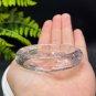 Rare Herkimer Diamond White Strawberry Intergrowth Bangle 53MM Icy Transparent Rainbow