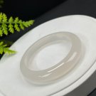 Lychee White Agate Bangle 56MM High Icy Translucent Clean