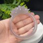 Smoky Purple Agate Bangle 59MM High Icy Translucent Clean Twisted Style Hand Carved Lotus