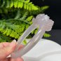 Smoky Purple Agate Bangle 59MM High Icy Translucent Clean Twisted Style Hand Carved Lotus