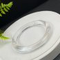 White Crystal Bangle 60MM Flake Ice Transparent Rainbow Round