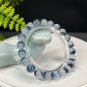 Blue Rabbit Hair Quartz Beaded Bracelet 8.5mm Icy Translucent Cornucopia