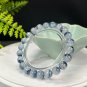 Blue Rabbit Hair Quartz Beaded Bracelet 8.5mm Icy Translucent Cornucopia