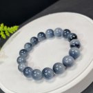 Blue Rabbit Hair Quartz Beaded Bracelet 12mm Icy Translucent Cornucopia Blue Rabbit Hair Quartz Beaded Bracelet 12mm Icy Translucent Cornucopia