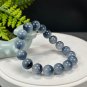 Blue Rabbit Hair Quartz Beaded Bracelet 12mm Icy Translucent Cornucopia