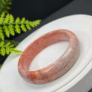 Orange Pink Fossilized Coral Bangle 58MM Porcelain Luster Jadeification Big Flowers Phoenix Tail
