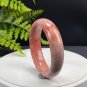 Orange Pink Fossilized Coral Bangle 58MM Porcelain Luster Jadeification Big Flowers Phoenix Tail