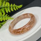 Black Gold Super Seven Quartz Bangle 56MM Flake Ice Sparkling Translucent Hair Crystal