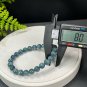 Green Blue Kyanite Beaded Bracelet 8mm Icy Transparent Cat's Eyes