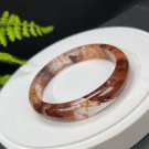 Phantom Quartz Bangle 61MM Flake Ice Rainbow Transparent Multi-inclusions Ox Blood Red