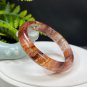 Phantom Quartz Bangle 61MM Flake Ice Rainbow Transparent Multi-inclusions Ox Blood Red