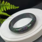 Brazilian Ruby Zoisite Bangle 59MM Red Green Golden July Birthstone