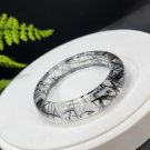 Black Rutilated Quartz Bangle 53MM Icy Transparent Rainbow Black Hair Crystal