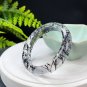 Black Rutilated Quartz Bangle 53MM Icy Transparent Rainbow Black Hair Crystal