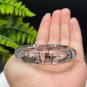 Black Rutilated Quartz Bangle 53MM Icy Transparent Rainbow Black Hair Crystal