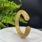Yellow Agate Open Bangle 52MM Icy Translucent Carved Cute Bunny