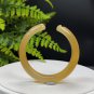 Yellow Agate Open Bangle 52MM Icy Translucent Carved Cute Bunny
