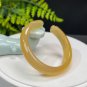Yellow Agate Open Bangle 52MM Icy Translucent Carved Cute Bunny