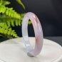 Light Purple White Agate Bangle 57+MM Icy Translucent Floating Cinnabar Dotted
