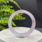 Light Purple White Agate Bangle 57+MM Icy Translucent Floating Cinnabar Dotted