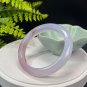 Light Purple White Agate Bangle 57+MM Icy Translucent Floating Cinnabar Dotted
