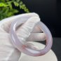 Light Purple White Agate Bangle 57+MM Icy Translucent Floating Cinnabar Dotted