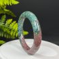 Ocean Jasper Bangle 59MM Porcelain Luster Gradient Red Green Chunky Round