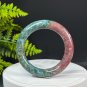 Ocean Jasper Bangle 59MM Porcelain Luster Gradient Red Green Chunky Round
