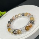 Herkimer Diamond Beaded Bracelet 10mm Flake Ice Transparent Multicolored