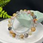 Herkimer Diamond Beaded Bracelet 10mm Flake Ice Transparent Multicolored
