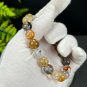 Herkimer Diamond Beaded Bracelet 10mm Flake Ice Transparent Multicolored