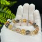 Herkimer Diamond Beaded Bracelet 10mm Flake Ice Transparent Multicolored