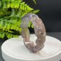 Gray Agate Bangle 63MM High Icy Translucent Clean Hand Carved Hollow Nine Tailed Fox