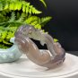 Gray Agate Bangle 63MM High Icy Translucent Clean Hand Carved Hollow Nine Tailed Fox