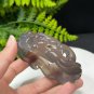 Gray Agate Bangle 63MM High Icy Translucent Clean Hand Carved Hollow Nine Tailed Fox