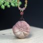 Alxa Agate Pendant Porcelain Luster Gradient Cameo Purple Hand Carved Nine Tailed Fox & Lotus