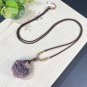Alxa Agate Pendant Porcelain Luster Gradient Cameo Purple Hand Carved Nine Tailed Fox & Lotus
