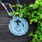 Blue Aquamarine Pendant Necklace Hollow Translucent Hand Carved Nine Tailed Fox Chinese Dragon
