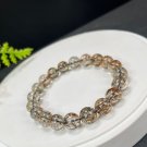 Black Gold Super Seven Quartz Beaded Bracelet 10mm Icy Clean Shining Old Mine
