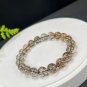 Black Gold Super Seven Quartz Beaded Bracelet 10mm Icy Clean Shining Old Mine