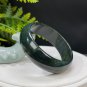 Green Moss Agate Bangle 57MM Icy Translucent Crystallization Floating Aquatic Flowers
