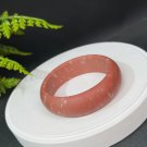 South Red Agate Associated Minerals Bangle 56MM Orange Matte Floating Cinnabar Dotted