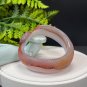 Purple Red Agate Bangle 60MM High Icy Translucent Clean Cornucopia Hand Carved Twisted Snake
