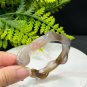 Gradient Gray Agate Bangle 58MM High Icy Translucent Clean Hand Carved Twisted Chinese Zodiac Snake